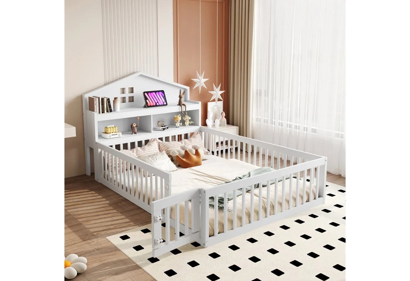 Flieks Kinderbett Weiß mit Stauraum und Kreidetafel - Bild 2