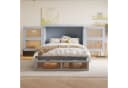 Flieks Schrankbett Klappbett 140x200cm Grau mit Schubladen und Rattan-Design Bild 1