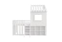 Flieks Hochbett Hausbett 90x200 mit Dach & Stauraum Kiefernholz Bild 5