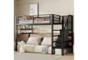 Flieks Hochbett Metallbett Schwarz mit Stauraumtreppe Bild 2