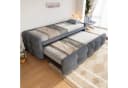 Flieks Daybett Schlafsofa mit Ausziehbett Teddy-Samt grau Bild 1