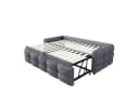 Flieks Daybett Schlafsofa mit Ausziehbett Teddy-Samt grau Bild 5