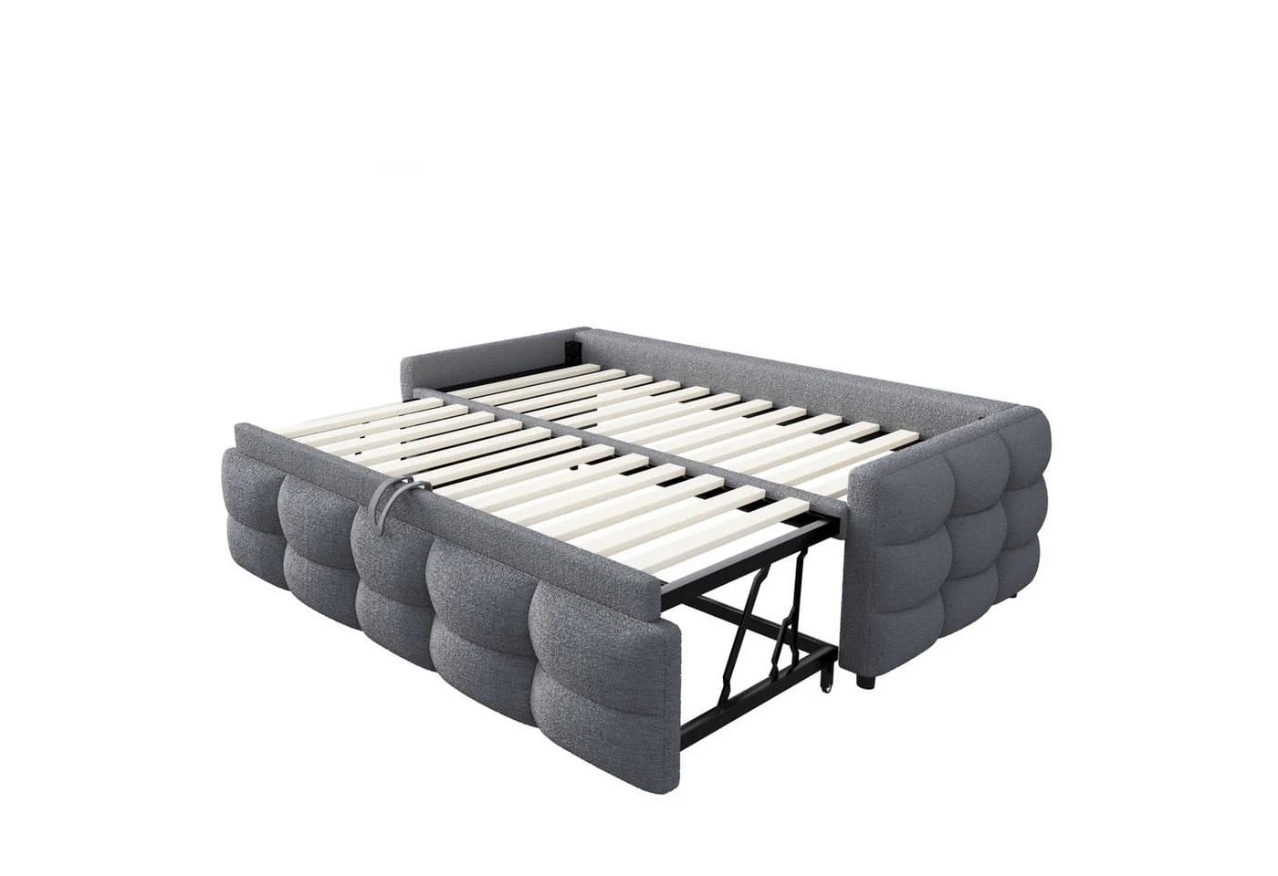 Flieks Daybett Schlafsofa mit Ausziehbett Teddy-Samt grau - Bild 5