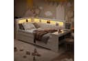 Flieks Daybett Polsterbett 90x200cm mit Ausziehbett USB LED Schreibtisch Bild 4
