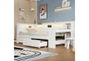 Flieks Daybett Polsterbett 90x200cm mit 2 Schubladen, USB, LED und Schreibtisch Bild 1