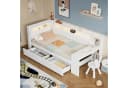 Flieks Daybett Polsterbett 90x200cm mit 2 Schubladen, USB, LED und Schreibtisch Bild 2