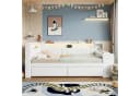 Flieks Daybett Polsterbett 90x200cm mit 2 Schubladen, USB, LED und Schreibtisch Bild 3