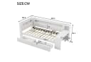 Flieks Daybett Polsterbett 90x200cm mit 2 Schubladen, USB, LED und Schreibtisch Bild 5
