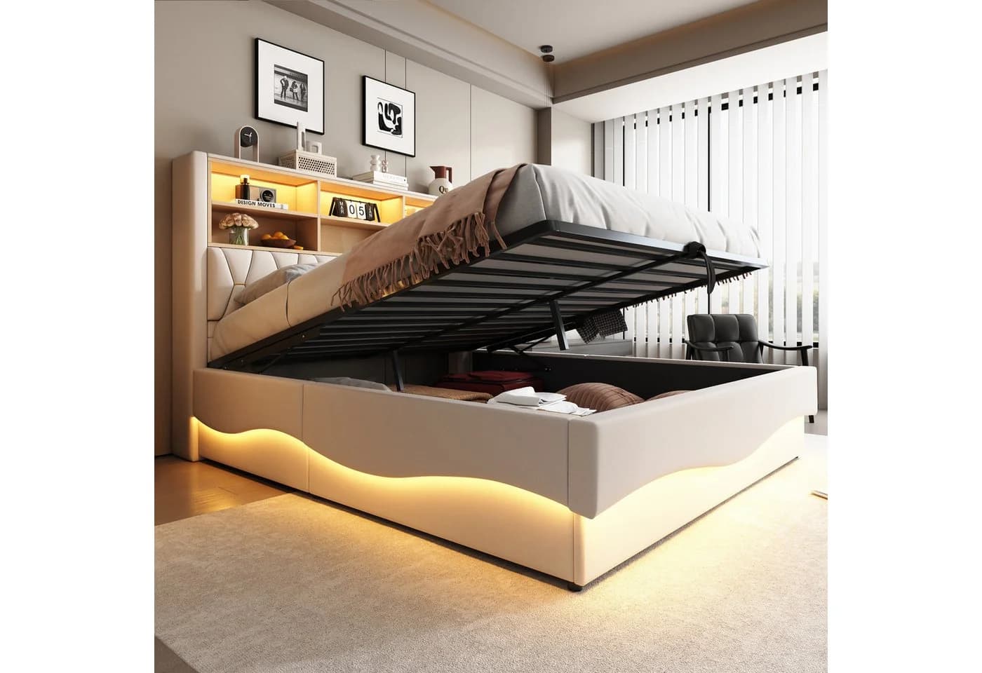 Flieks Polsterbett mit LED und USB