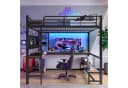 Flieks Hochbett Metall mit LED, USB und Schreibtisch Bild 1