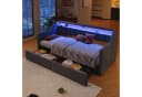 Flieks Daybett Polsterbett 90/180x200cm mit USB-Aufladen, LED-Leiste und 2 Schubladen Bild 1