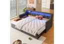 Flieks Daybett Polsterbett 90/180x200cm mit USB-Aufladen, LED-Leiste und 2 Schubladen Bild 3