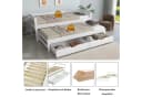 Flieks Kinderbett mit Schiebebett und Schubladen Weiß Bild 5