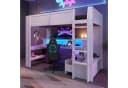 Flieks Hochbett Kinderbett mit LED, Schreibtisch und Stauraum Bild 2
