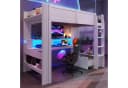 Flieks Hochbett Kinderbett mit LED, Schreibtisch und Stauraum Bild 3