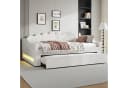 Flieks Daybett Polsterbett Beige mit Ausziehbett und LED Bild 1