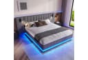 Flieks Polsterbett Grau mit LED, Leselampe und USB Bild 2