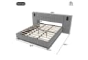 Flieks Polsterbett Grau mit LED, Leselampe und USB Bild 5