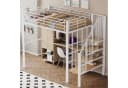 Flieks Hochbett Weiß mit Stauraum und Treppe Bild 1