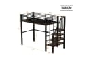 Flieks Hochbett Metallbett Kinderbett 90x200cm mit Stauraum und Treppe Bild 5