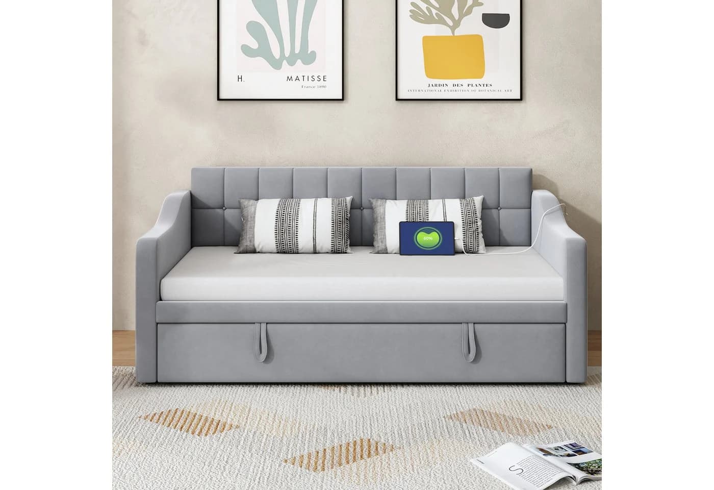 Flieks Daybett Polsterbett Schlafsofa 180x190cm Samt - Bild 3