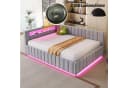 Flieks Daybett Hydraulisches Polsterbett Schlafsofa 140x200cm mit LED und USB-Laden Bild 1