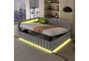 Flieks Daybett Hydraulisches Polsterbett Schlafsofa 140x200cm mit LED und USB-Laden Bild 4