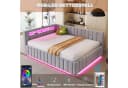 Flieks Daybett Hydraulisches Polsterbett Schlafsofa 140x200cm mit LED und USB-Laden Bild 5