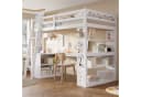 Flieks Hochbett Kinderbett 90x200cm mit Schreibtisch und Stauraumregal Bild 2