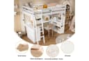 Flieks Hochbett Kinderbett 90x200cm mit Schreibtisch und Stauraumregal Bild 4