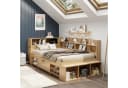 Flieks Kinderbett 90x200cm mit Schublade und Nachttisch Beige Bild 1