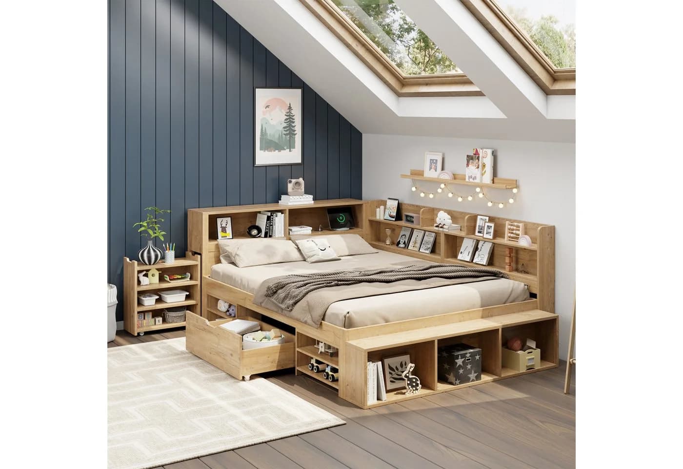 Flieks Massivholzbett Kinderbett 140x200 cm mit Ladefunktion - Bild 2
