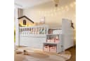 Flieks Kinderbett Halbhohes Hausbett mit LED und 4 Schubladen Weiß Bild 1
