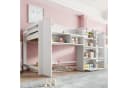 Flieks Hochbett Halbhohes Kinderbett 90x200cm Weiß mit Stauraum Bild 1