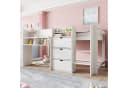Flieks Hochbett Halbhohes Kinderbett 90x200cm Weiß mit Stauraum Bild 2