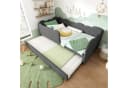 Flieks Daybett Grau mit Ausziehbett Leinenbezug Bild 2