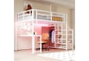 Flieks Hochbett Metall 140x200 mit Stauraumtreppe Kleiderschrank Schreibtisch Bild 1