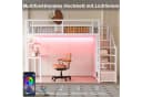 Flieks Hochbett Metall 140x200 mit Stauraumtreppe Kleiderschrank Schreibtisch Bild 3