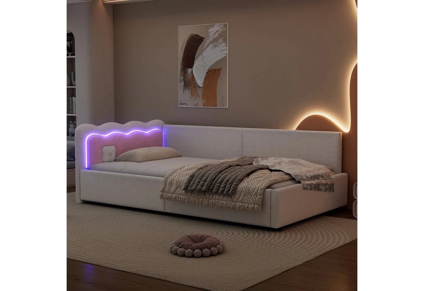 Flieks Daybett Polsterbett mit LED-Licht Weiß - Bild 4
