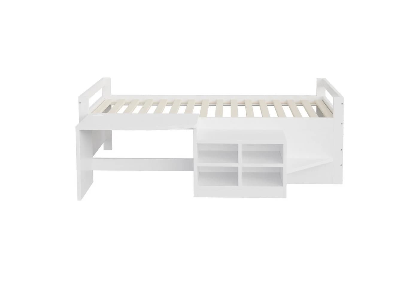 Flieks Halbhochbett 90x200cm Weiß mit Schreibtisch und Schrank - Bild 5