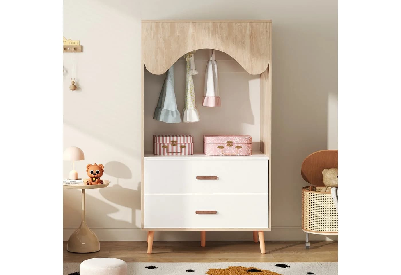 Flieks Kinderkleiderschrank Modern Holzfarbe - Bild 2