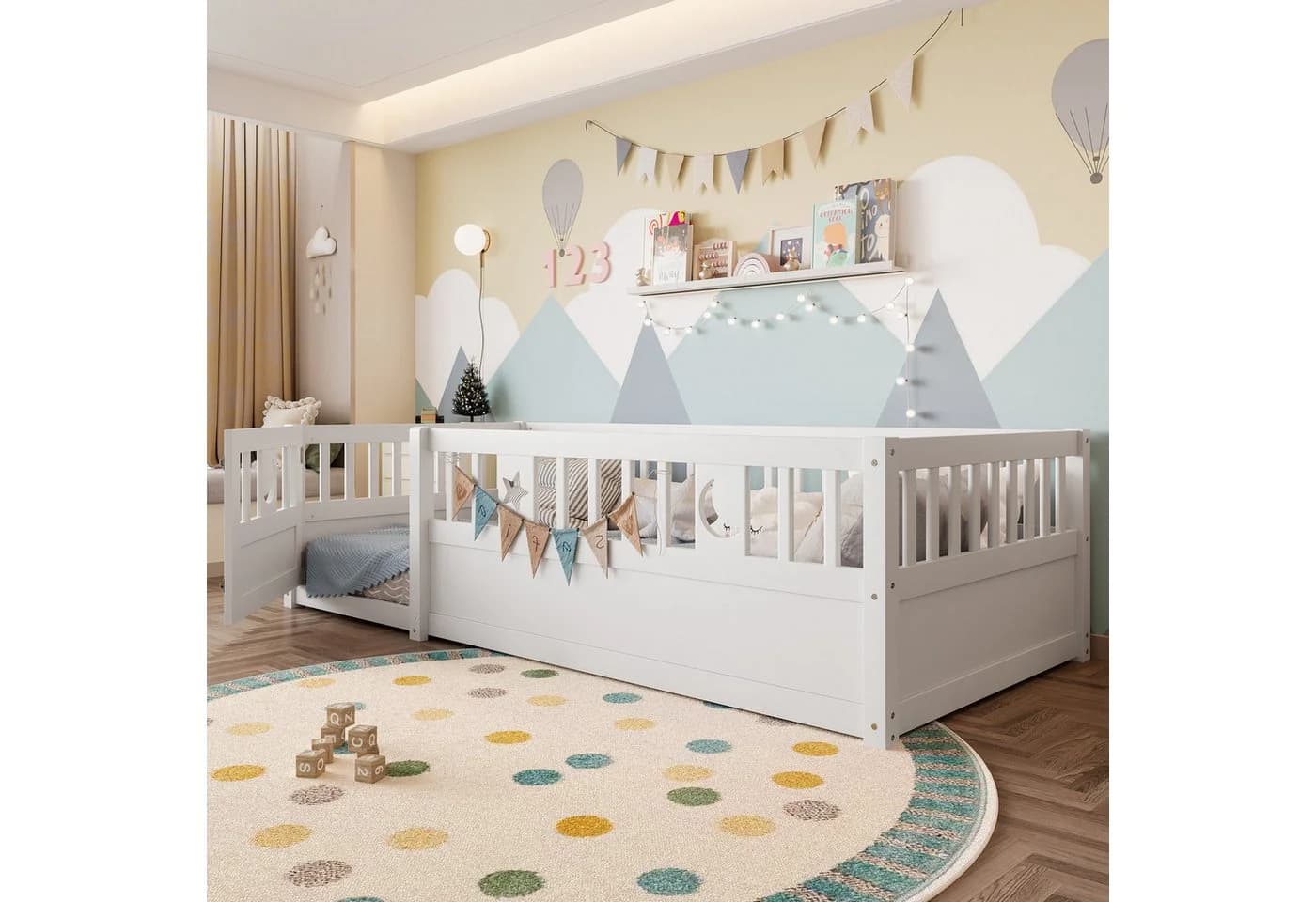 Flieks Kinderbett Massivholzbett 90x190cm mit Gitter - Bild 2