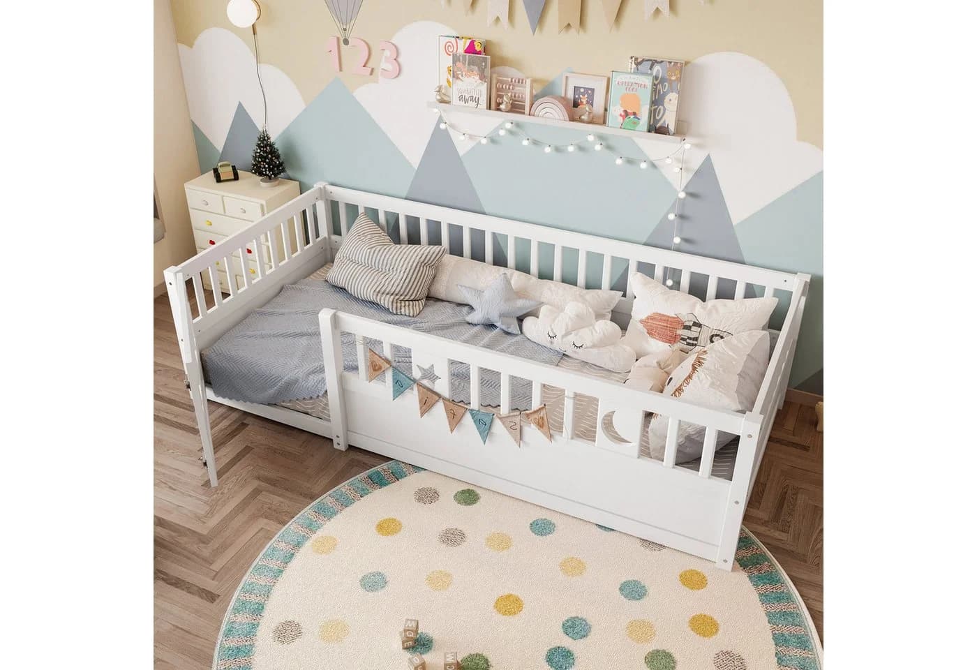 Flieks Kinderbett Massivholzbett 90x190cm mit Gitter - Bild 3