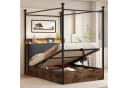 Flieks Himmelbett Hydraulisches Stauraumbett Metallbett 90x190cm mit LED und USB/Typ-C Bild 2
