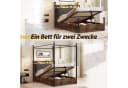 Flieks Himmelbett Hydraulisches Stauraumbett Metallbett 90x190cm mit LED und USB/Typ-C Bild 5