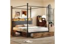 Flieks Himmelbett Metallbett 140x190cm mit 3 Schubladen, LED und USB/Typ-C Bild 2