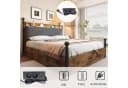 Flieks Himmelbett Metallbett 140x190cm mit 3 Schubladen, LED und USB/Typ-C Bild 4
