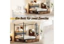Flieks Himmelbett Metallbett 140x190cm mit 3 Schubladen, LED und USB/Typ-C Bild 5