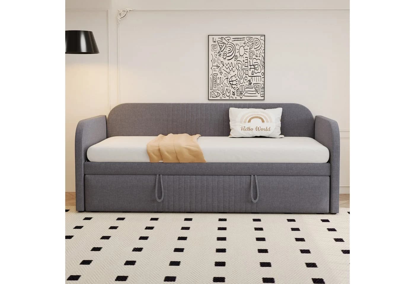 Flieks Daybett Polsterbett Tagesbett Schlafsofa mit Ausziehbett