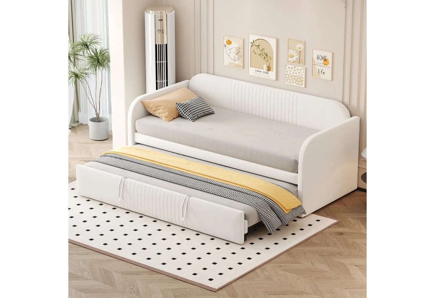 Flieks Daybett Polsterbett Tagesbett Schlafsofa mit Ausziehbett